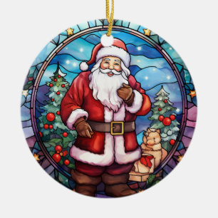 Nedfläckaden Jultomten stil Julgransprydnad Keramik