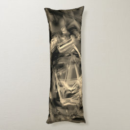 Nedfläckaden Twisted beige-fyrkanter med "brushstr Kroppskudde