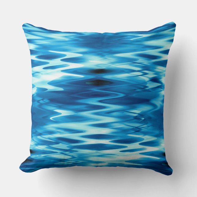 Nedfläckadens övertoningsblåaktiga formande abstra kudde (Framsida)