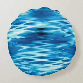 Nedfläckadens övertoningsblåaktiga formande abstra rund kudde