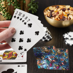 Nedfläckadens "tunga färger" överlappande i blandn casinokort