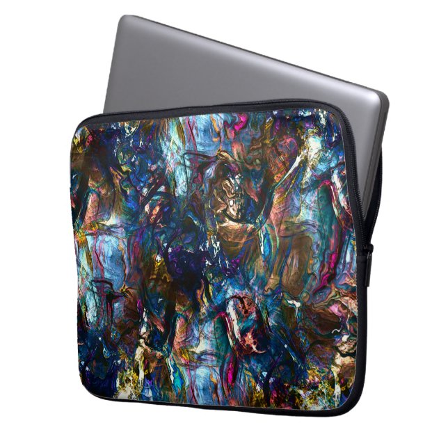 Nedfläckadens "tunga färger" överlappande i blandn laptop fodral (Framsidan Vänster)