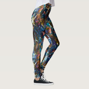 Nedfläckadens "tunga färger" överlappande i blandn leggings