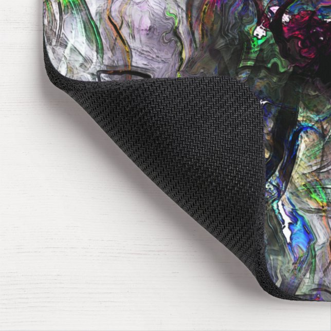 Nedfläckadens "tunga färger" överlappande i blandn musmatta (Hörn)