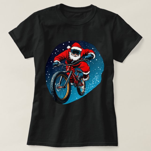 Nedförsbackcyklist jul t shirt (Design framsida)