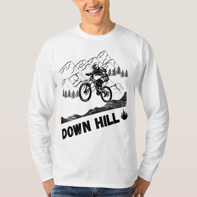 Nedförsbacke Mountainbike T Shirt (Framsida)