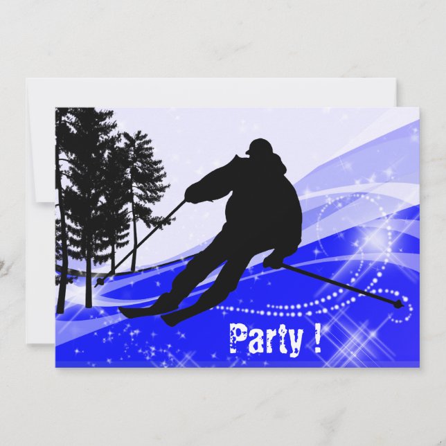 Nedförsbacke på Ski Slope Inbjudningar (Framsida)