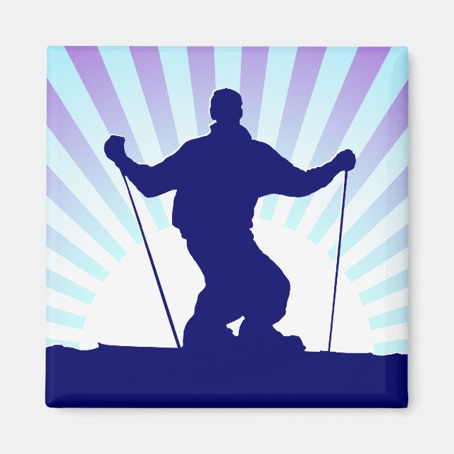 nedförsbackskidåkning magnet (Framsidan)