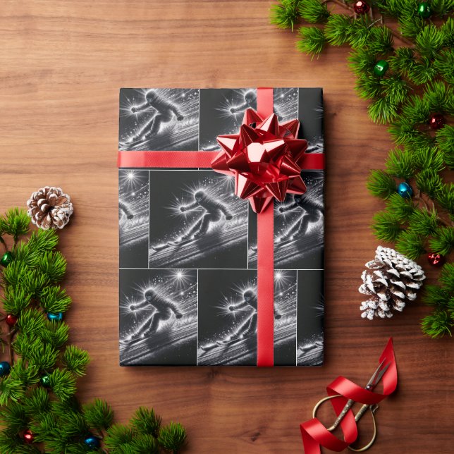 Nedförsbackskidåkning med lätta spår presentpapper (Julgåva)