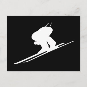 Nedförsbackskidåkning Vykort