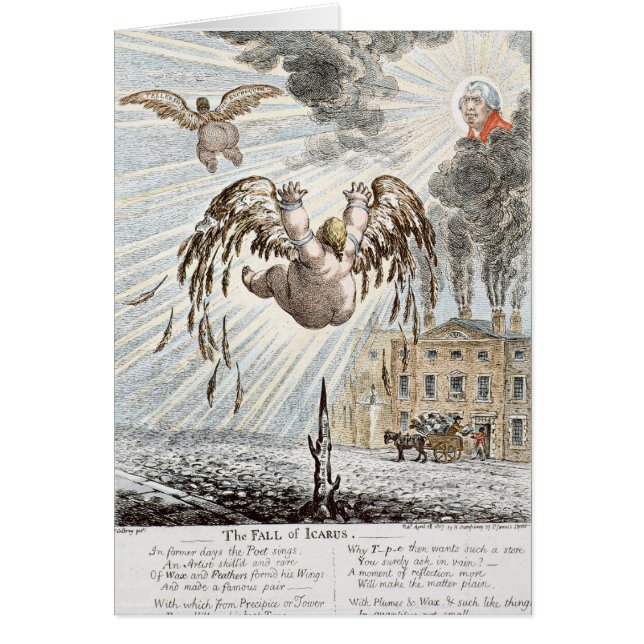 Nedgång av Icarus, 1807 Hälsningskort (Framsidan)