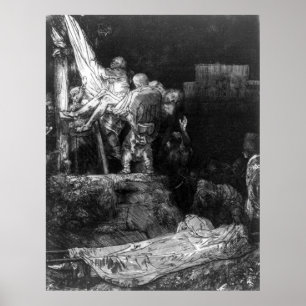 Nedgång från Kor efter Torchlight - Rembrandt Poster