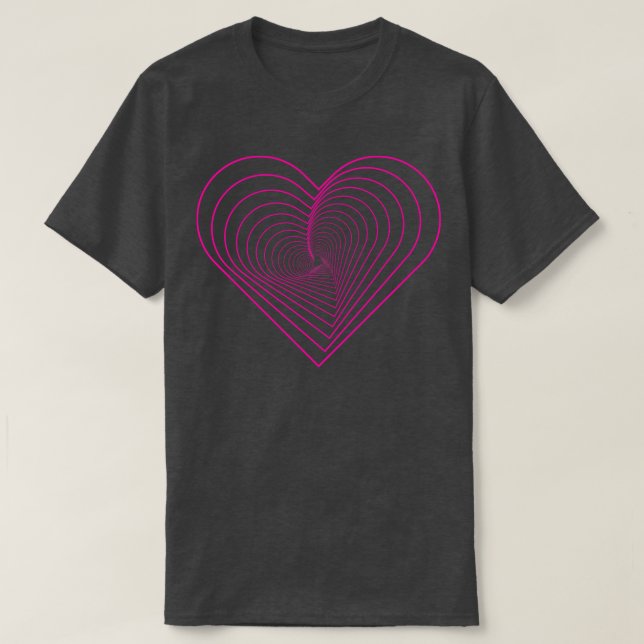 Nedgång i Kärlek Valentines day Heart Mönster T Shirt (Design framsida)