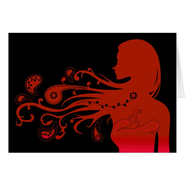 nedgång paisley hälsningskort (Framsidan Horizontal)