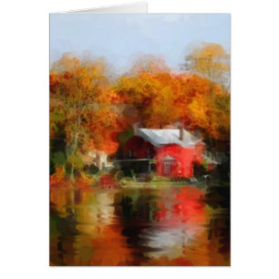 Nedgång sjö hälsningskort