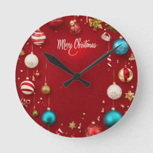 Nedgång till jul: Festive Wall Clock Rund Klocka