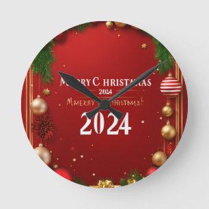 Nedgång till jul: Festive Wall Clock Rund Klocka