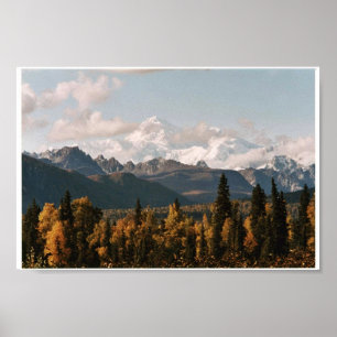 Nedgången beskådar av Denali, Mount McKinley Poster