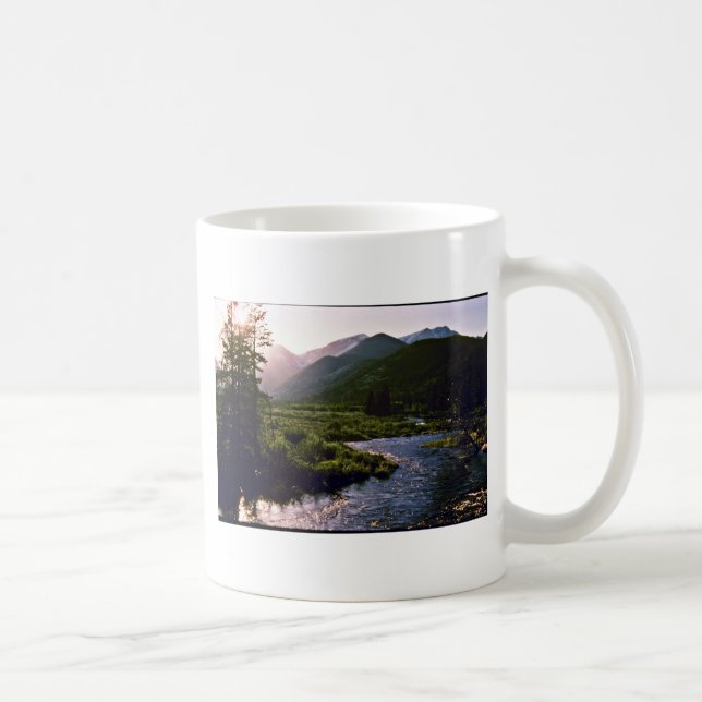 Nedgångflod - stenig bergnationalpark kaffemugg (Höger)