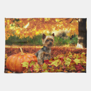 Nedgångthanksgiving - Tucker - Yorkie Kökshandduk