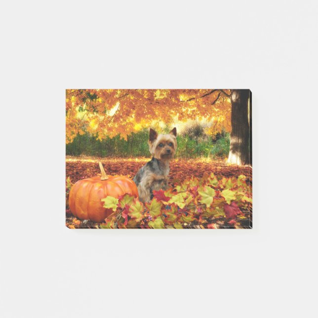 Nedgångthanksgiving - Tucker - Yorkie Post-it Block (Framsida)