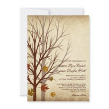 Nedgångträd Silhouettes höstbröllopinbjudningar