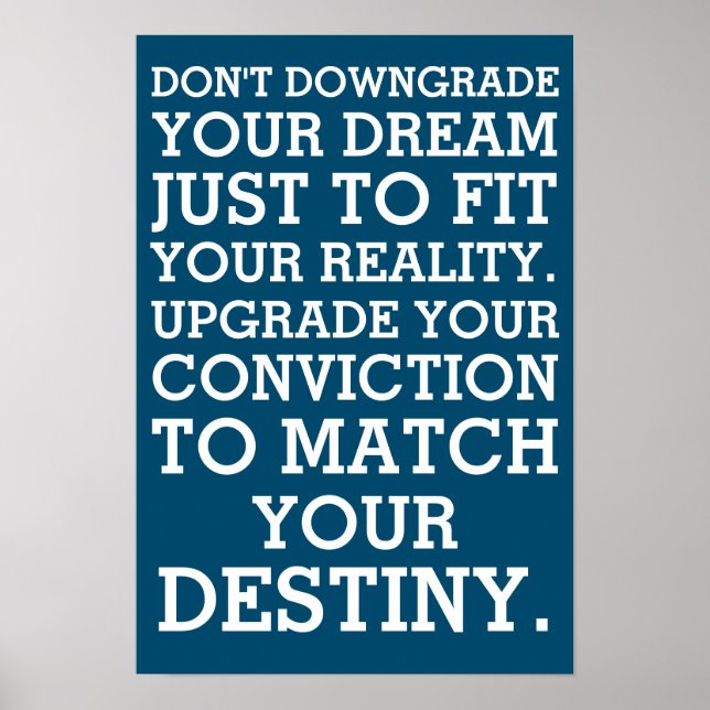 Nedgradera inte din dröm poster (Framsidan)