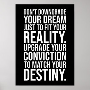 Nedgradera inte drömmen - Gym, Hustle, Success Poster