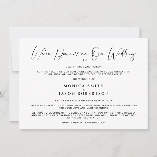 Nedgradering av vår Elegant Bröllop Calligraphy Meddelande (Framsida)