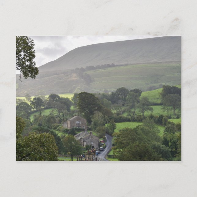 Nedham Village and Pendle Backe vycard Vykort (Framsida)