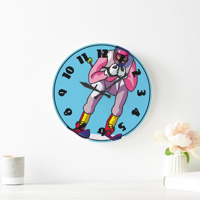 Nedhill Skiing Clock Stor Klocka (Skapare uppladdad)