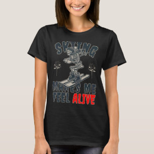 Nedhill Skiing Skeleton I känner att det finns ett T Shirt