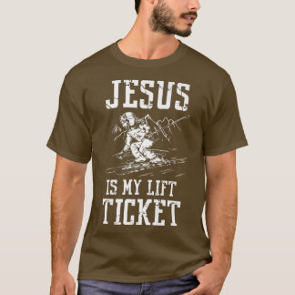 Nedhill Snö Skiing Jesus Mina Hiss Winter Sports C T Shirt