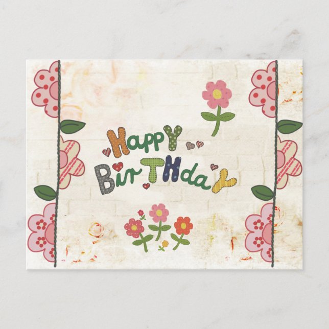 Nedhliches Stickbildgrund Vykort (Framsida)