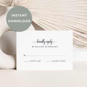 NEDLADBART Navy & White Calligraphy OSA kort