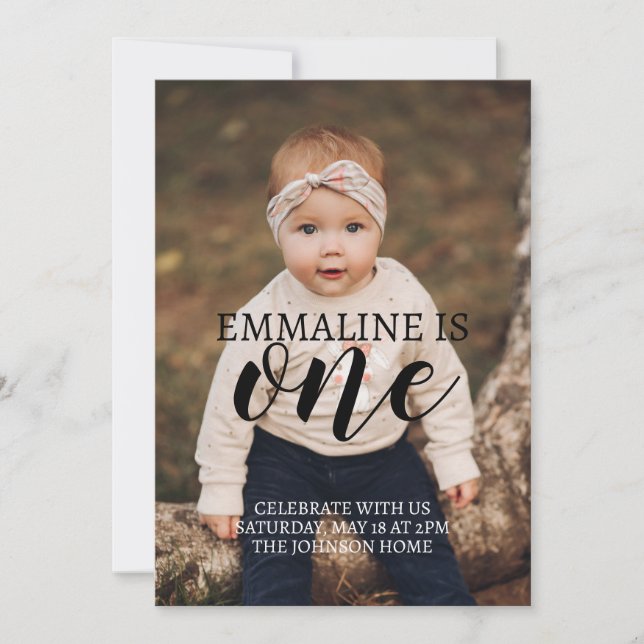 Nedladdning för fotoförsta födelsedagsannonsering inbjudningar (Framsida)