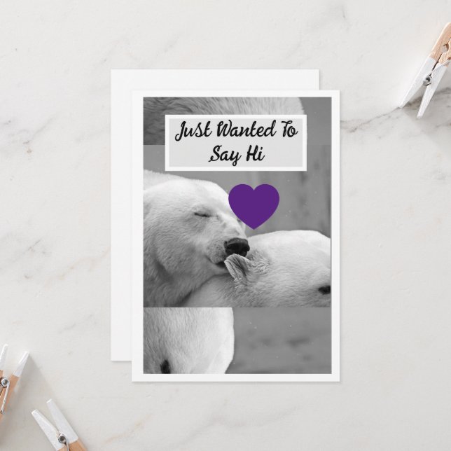 Nedladdningsbar En manlig Polar Bear som kysser ör Inbjudningar (Fram/Back In Situ)