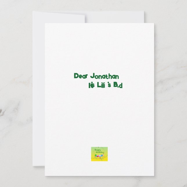 Nedladdningsbar födelsedagsinbjudan Kort Apa (Baksida)