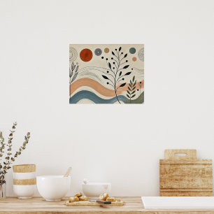 Nedladdningsbar, minimal botanisk konst - Abstrakt Poster