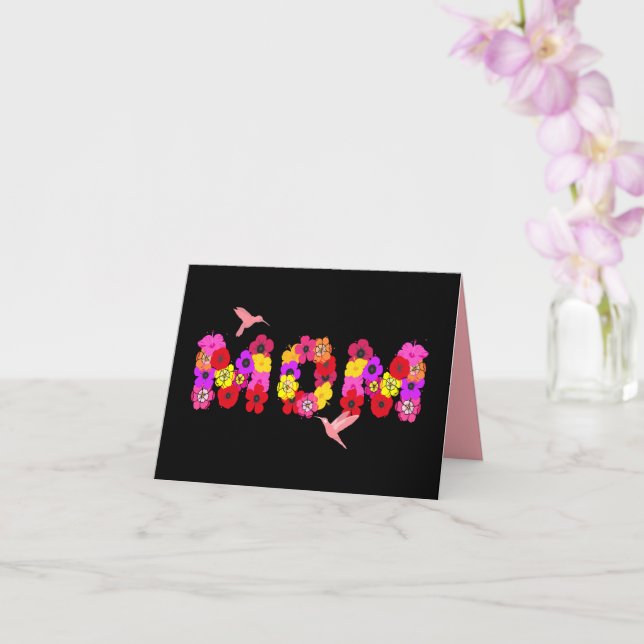 Nedladdningsbar Mors dag Blommigt Mamma Hummingbir Kort (Orkide)