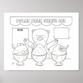 Nedladdningsbar Polar Bear Shave Ice-barnfärgning Poster