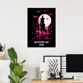 Nedladdningsbar, rosa magisk häxans Alla hjärtans Poster