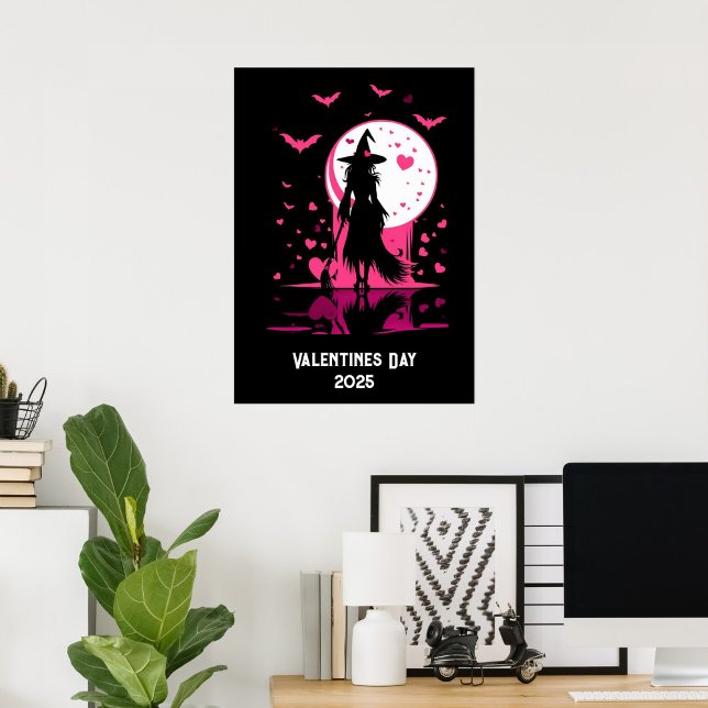 Nedladdningsbar, rosa magisk häxans Alla hjärtans  Poster (Skapare uppladdad)