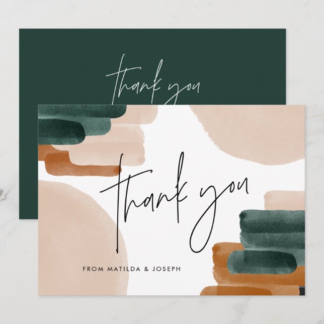 nedladdningsbar terakotta babydusch tack inbjudningar (Fram/baksida)