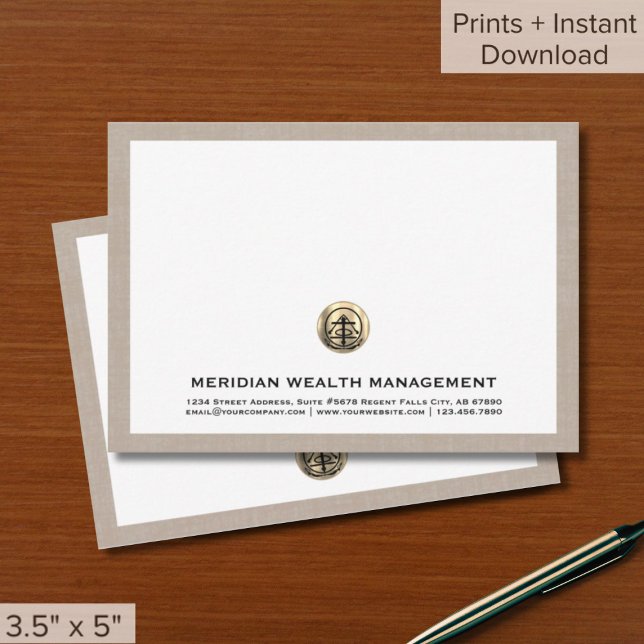 Nedladdningsbara Business Note-kort för Guld Logot Kort (Skapare uppladdad)