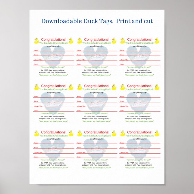 Nedladdningsbara Märkre för utskrift och klipp ut  Poster (Framsidan)