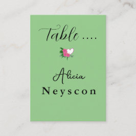 Nedladdningsbart Bröllop hjärta och blommor Greene Placeringskort