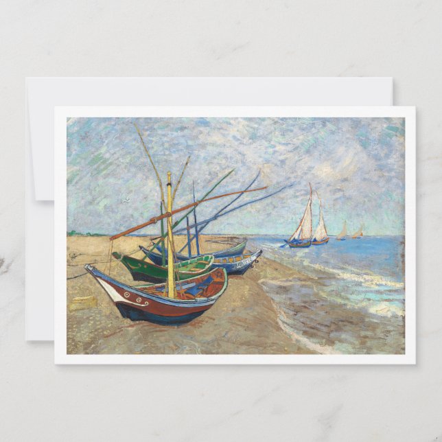 Nedladdningsbart många båtlandskap i van Gogh Inbjudningar (Framsida)