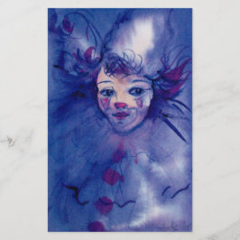 NEDLAGDA I LILA/Venetian Carnival Ansikte Brevpapper