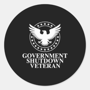 Nedläggning av regeringen Veteran Örn Patriotisk L Runt Klistermärke